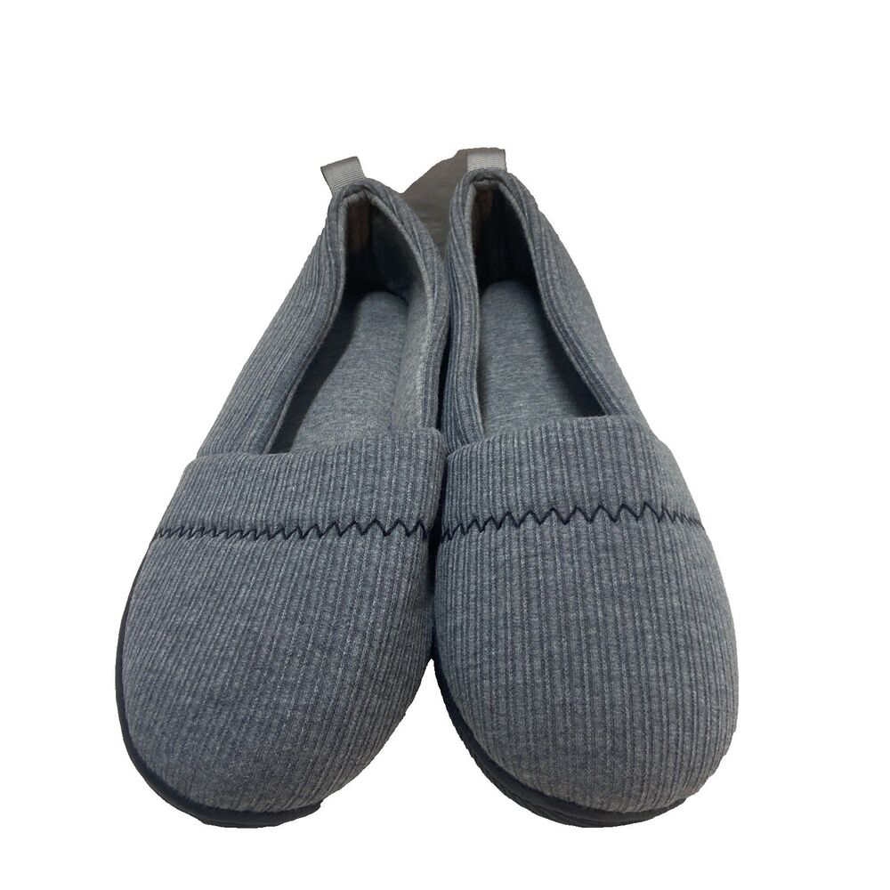 Hometop Slippers Womens Size 9 Fabric Cushions Gray